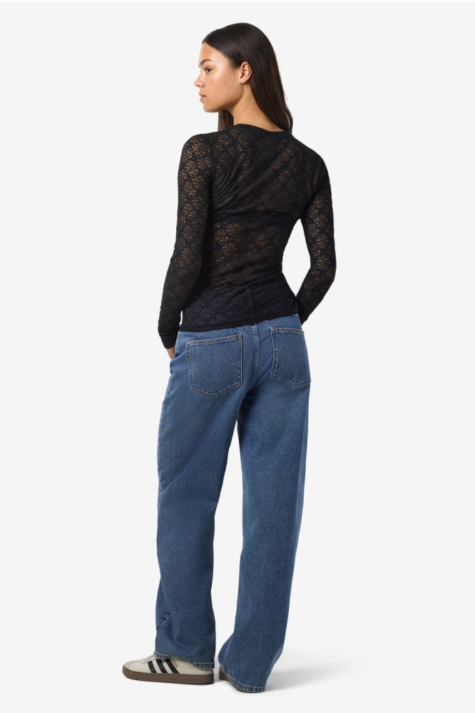 NMJUDITH L/S LACE TOP NOOS 27034819 Black